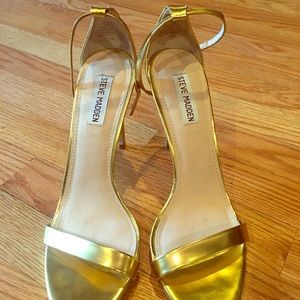 Gold Open Toe High Heels